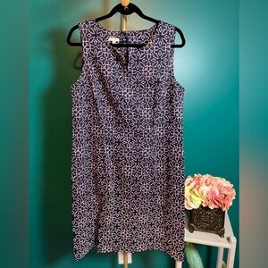 Talbots Navy and Pink Midi Dress